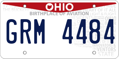 OH license plate GRM4484