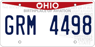 OH license plate GRM4498