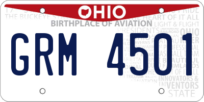 OH license plate GRM4501