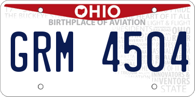 OH license plate GRM4504