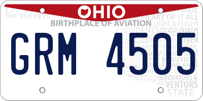 OH license plate GRM4505