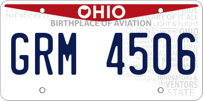 OH license plate GRM4506