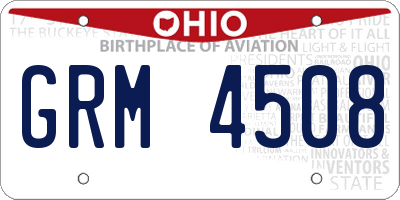 OH license plate GRM4508