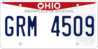 OH license plate GRM4509