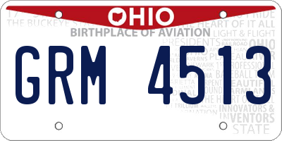 OH license plate GRM4513