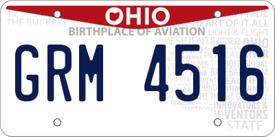 OH license plate GRM4516