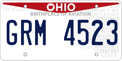 OH license plate GRM4523
