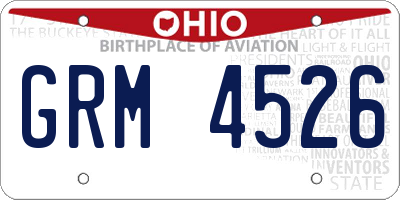 OH license plate GRM4526