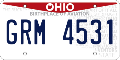 OH license plate GRM4531