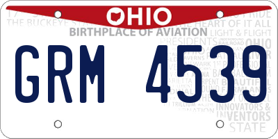 OH license plate GRM4539