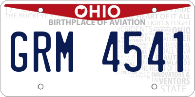 OH license plate GRM4541
