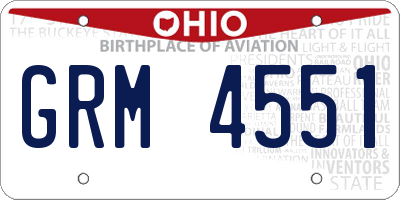OH license plate GRM4551