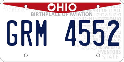 OH license plate GRM4552