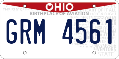 OH license plate GRM4561