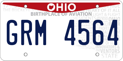 OH license plate GRM4564