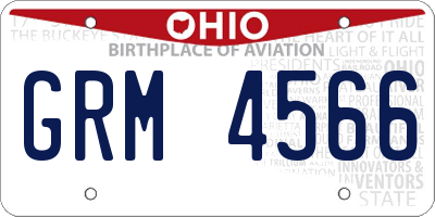 OH license plate GRM4566