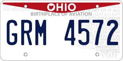 OH license plate GRM4572