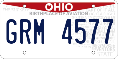 OH license plate GRM4577