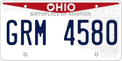 OH license plate GRM4580