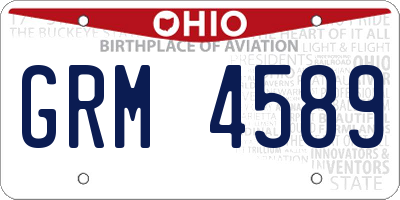 OH license plate GRM4589