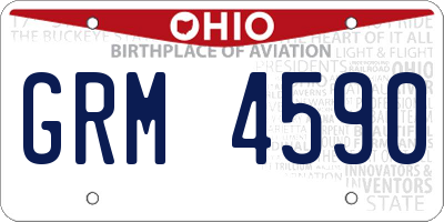 OH license plate GRM4590