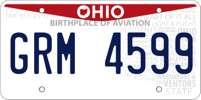 OH license plate GRM4599