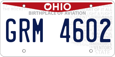 OH license plate GRM4602