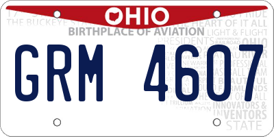 OH license plate GRM4607