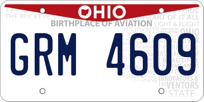 OH license plate GRM4609