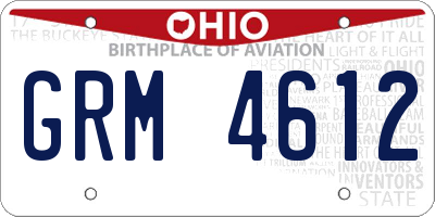 OH license plate GRM4612