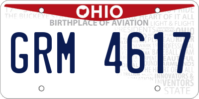 OH license plate GRM4617