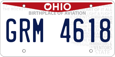 OH license plate GRM4618
