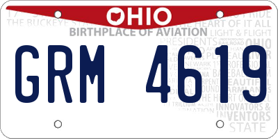 OH license plate GRM4619