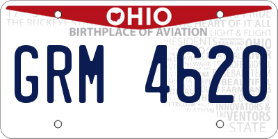 OH license plate GRM4620