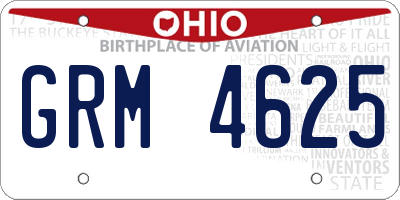 OH license plate GRM4625