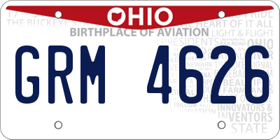 OH license plate GRM4626