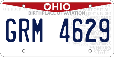 OH license plate GRM4629