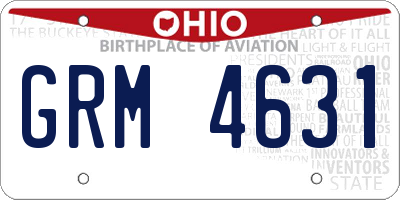 OH license plate GRM4631