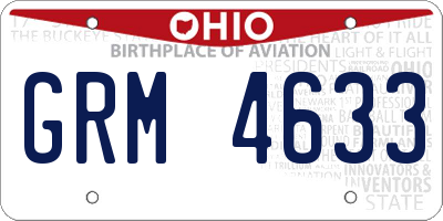 OH license plate GRM4633