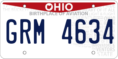 OH license plate GRM4634