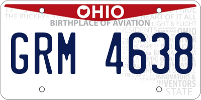 OH license plate GRM4638