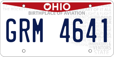 OH license plate GRM4641