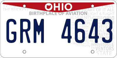 OH license plate GRM4643