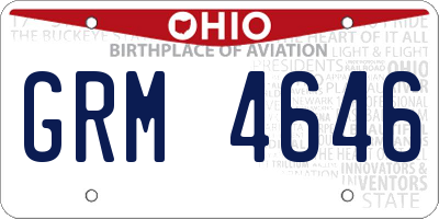 OH license plate GRM4646