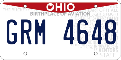 OH license plate GRM4648