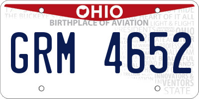 OH license plate GRM4652