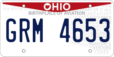 OH license plate GRM4653