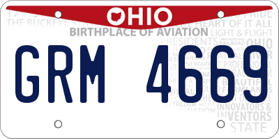 OH license plate GRM4669