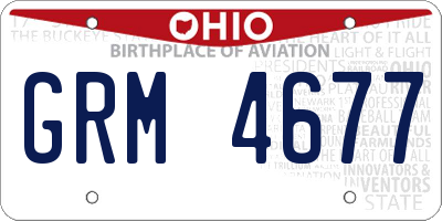 OH license plate GRM4677