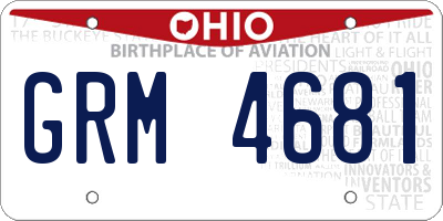 OH license plate GRM4681